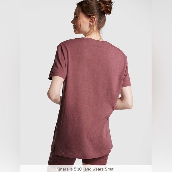 VS Pink SET Just Be Kind Graphic Tee & Morning Rose Shine Cotton Biker Shorts - Picture 13 of 13